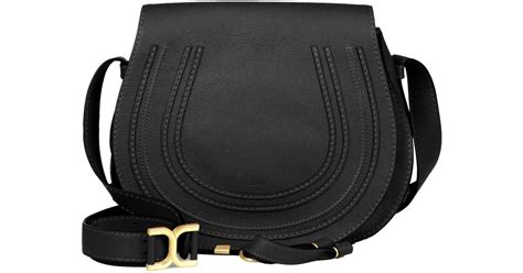 Chloé Marcie Medium Round Crossbody Bag in Black | Lyst