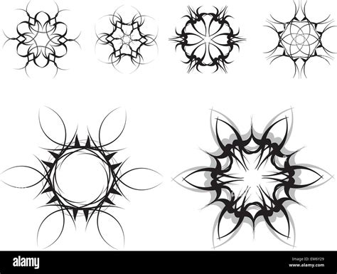 vector set of black gothic patterns on a white background Stock Vector Image & Art - Alamy