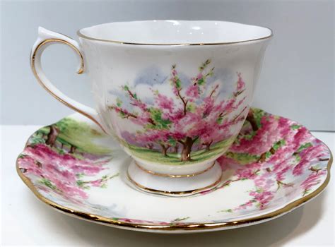 Royal Albert Tea Cup and Saucer, Blossom Time Pattern, Apple Blossom Tea Cups, Antique Tea Cups ...