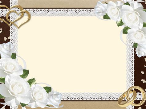 Fancy Wedding Border Backgrounds | Border & Frames, Brown Templates | Free PPT Grounds