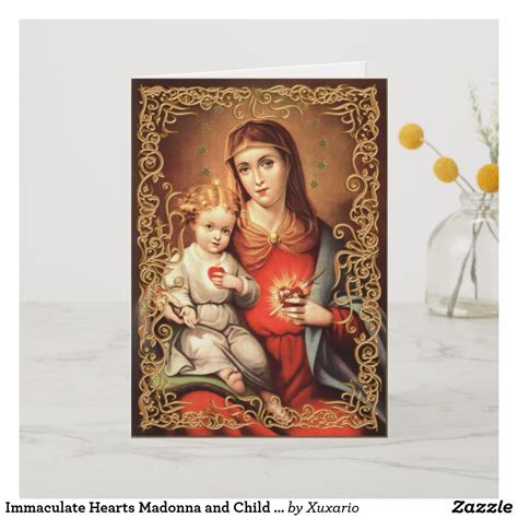 Immaculate Hearts Madonna and Child Christmas Card | Zazzle.com | Kids christmas, Christian ...