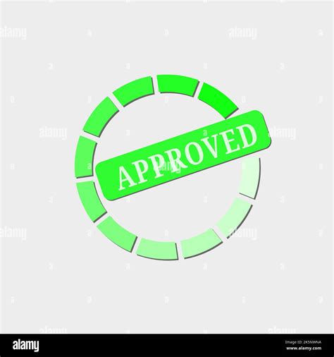 Approved stamp, green isolated on white background, illustration Stock ...