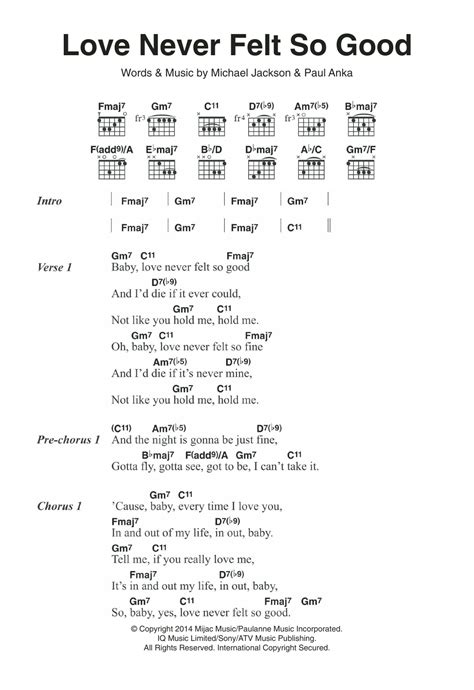 Love Never Felt So Good by Michael Jackson - Guitar Chords/Lyrics - Guitar Instructor