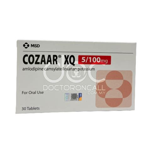 Buy Cozaar XQ 5/100mg Tablet 10s (strip)- Uses, Dosage, Side Effects, Instructions - DoctorOnCall