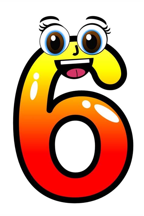 Number 6 Clip art with Face | Cute Clip Arts for Modules and Activity Sheets | Art, Clip art ...