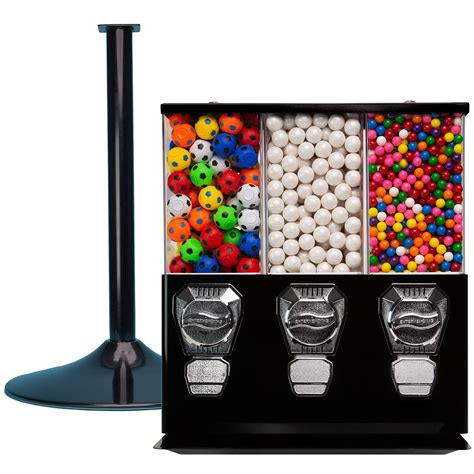 Buy Vending Machine - Commercial Gumball and Candy Machine with Stand - Black Triple Vending ...