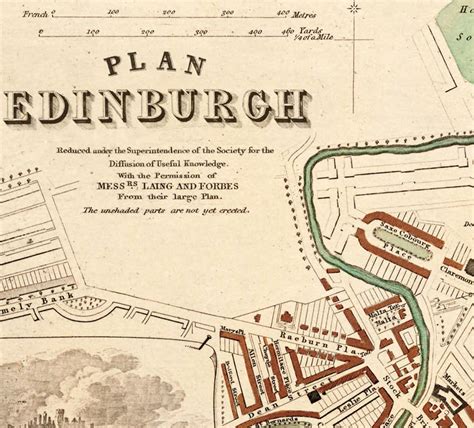 Old Map of Edinburgh 1853 Edinbourg Vintage Map - VINTAGE MAPS AND PRINTS