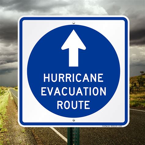 Hurricane Evacuation Route Sign with Arrow - Fire Drill, SKU: K-2924