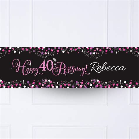 40th Birthday Personalised Banners | Milestone Birthday Banners | Party Pieces