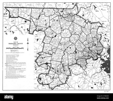 Map of Middlesex County Massachusetts Stock Photo - Alamy