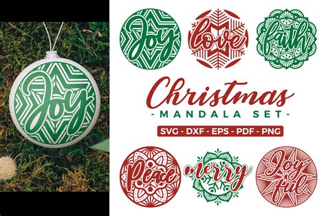 Christmas Mandala Set, Mandala SVG Graphic by CraftlabSVG · Creative ...