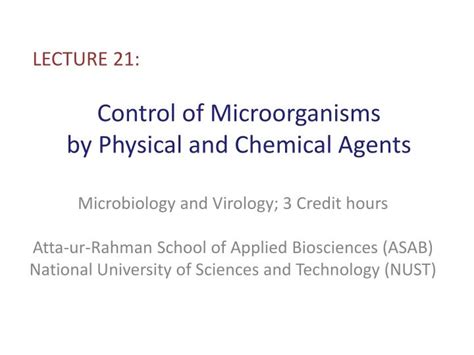 PPT - Control of Microorganisms by Physical and Chemical Agents PowerPoint Presentation - ID:2274478