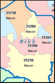 MACON Georgia, GA ZIP Code Map Downloads