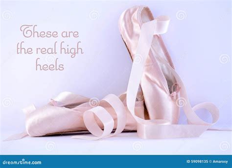 Pointe Ballet Shoes with Quote Text Stock Image - Image of accessory, performance: 59098135