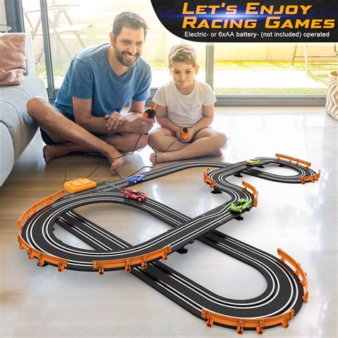 Wupuaait Electric Cars Race Track Set with 4 High-Speed Slot Cars Dual ...