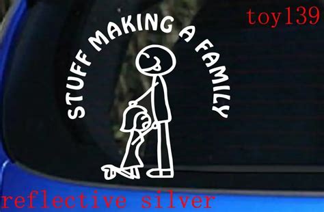 'STUFF MAKING A FAMILY' funny car window vinyl sticker decal ...