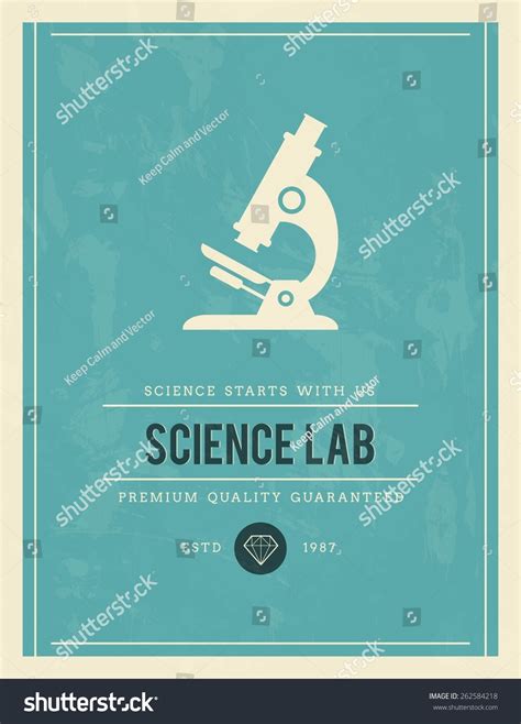 Vintage Poster Science Lab Vector Illustration Stock Vector (Royalty ...