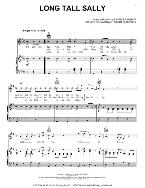 Long Tall Sally | Sheet Music Direct