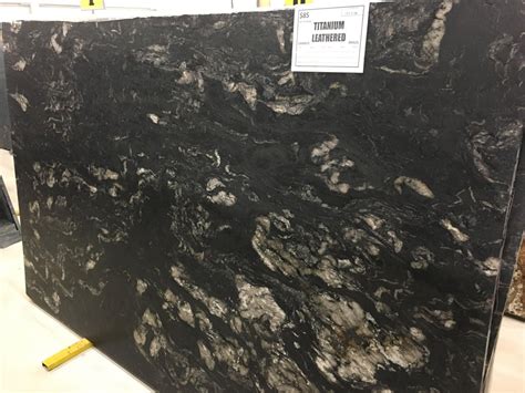 Titanium Leathered Granite Black Granite Slabs | Black - Granite Slabs