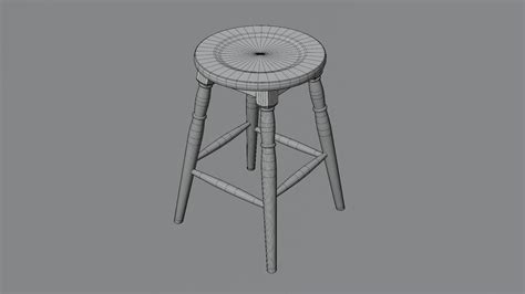 Wooden Round Stool 3D model | CGTrader