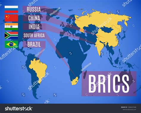 Schematic Vector Map States Members Brics Stock Vector (Royalty Free ...