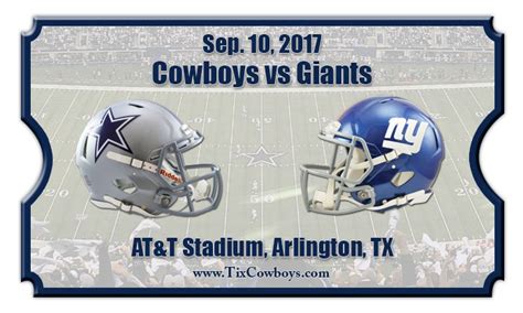 Dallas Cowboys vs New York Giants Football Tickets | Sep. 10, 2017