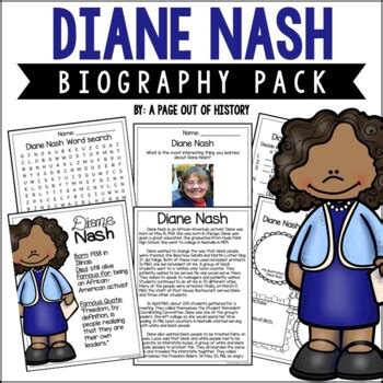 Diane Nash Biography Pack Distance Learning by A Page Out of History