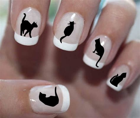 56 BLACK CATS Nail Decals BC1 Cat Nail Art Tiny Cat Nail