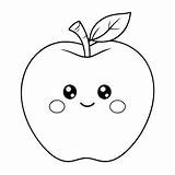 Premium Vector  Adorable apple drawing For Kids colouring Page sketch template