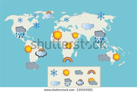 Weather World Map Retro Style Stock Vector (Royalty Free) 120424081 | Shutterstock