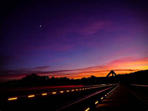 Empty Road Moon Light And Sunset Wallpaper, HD Nature 4K Wallpapers ...