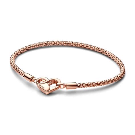 Pandora Moments 14k Rose Gold-Plated Studded Chain Bracelet - Pandora Bracelets from Gift and ...