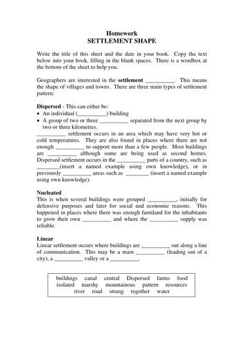 Settlement Patterns | Teaching Resources