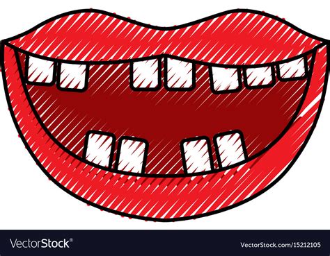 Mouth with bad teeth Royalty Free Vector Image