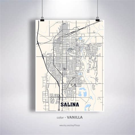 Salina Map Print Salina City Map Kansas KS USA Map Poster | Etsy