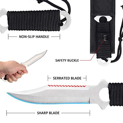 aiGear Dive Knife for Scuba Diving with Leg Strap Sheath Stainless ...