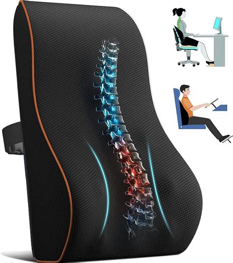 Lumbar Support Pillow for Office Chair Lumbar Support Lower Back Cushion for Car Ergonomic ...