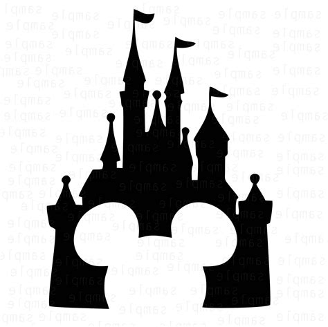 Disneyland Paris Cinderella Mickey Mouse Clip Art Castle Silhouettes ...