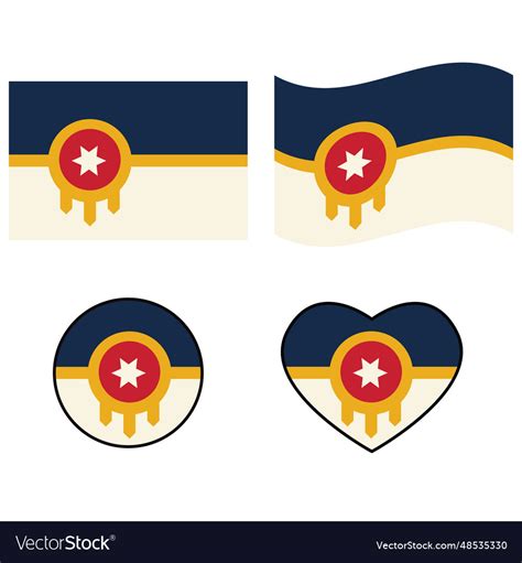 Waving flag of tulsa sign Royalty Free Vector Image