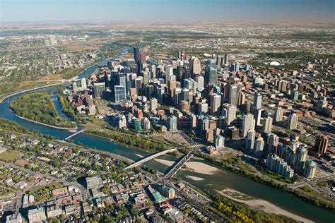 Aerial Photo | Calgary City Skyline at Sunset