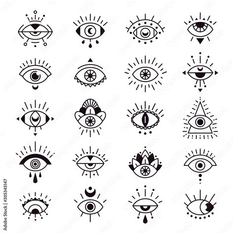 Evil eye sign. Decorative alchemy eyes symbol design, mystic, occult ...