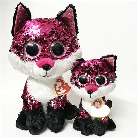 Ty Flippables Beanie Boos 6" and 9" Jewel the Sequin Fox with Tag Plush Stuffed Doll Kids Toys ...