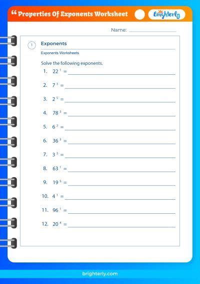 How To Use A Properties Of Exponents Worksheets [PDFs] Brighterly.com