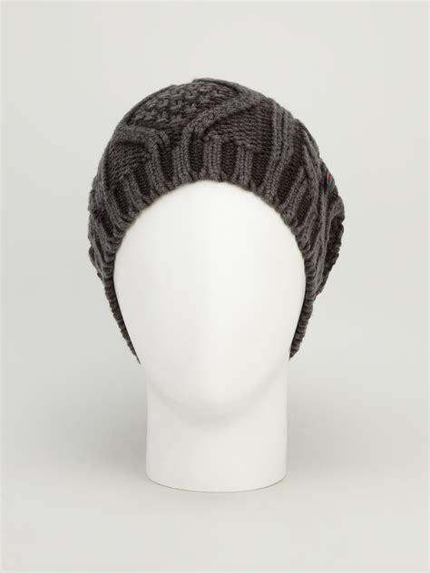 Lyst - Gucci Tall Beanie Hat in Gray for Men