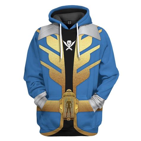 Power Rangers Megaforce Blue Ranger Costume Hoodie Sweatshirt T-Shirt ...