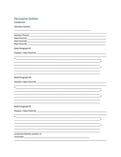 37 Outstanding Essay Outline Templates (Argumentative, Narrative, Persuasive)