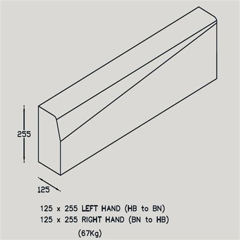 Dropper Kerb External Radius 6m Left Hand 125 x 255/150mm RK4307600