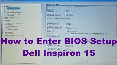 Hong Kong wireless Barcelona dell inspiron 15 bios settings Or Liquefy Settle