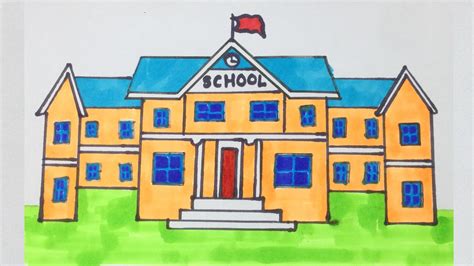 School Drawing Easy For Kids