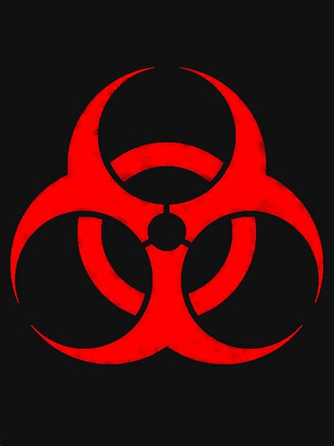 "RED BIOHAZARD SIGN" T-shirt by SaxonKG5 | Redbubble